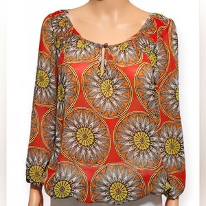 Banana Republic Orange Floral Blouse